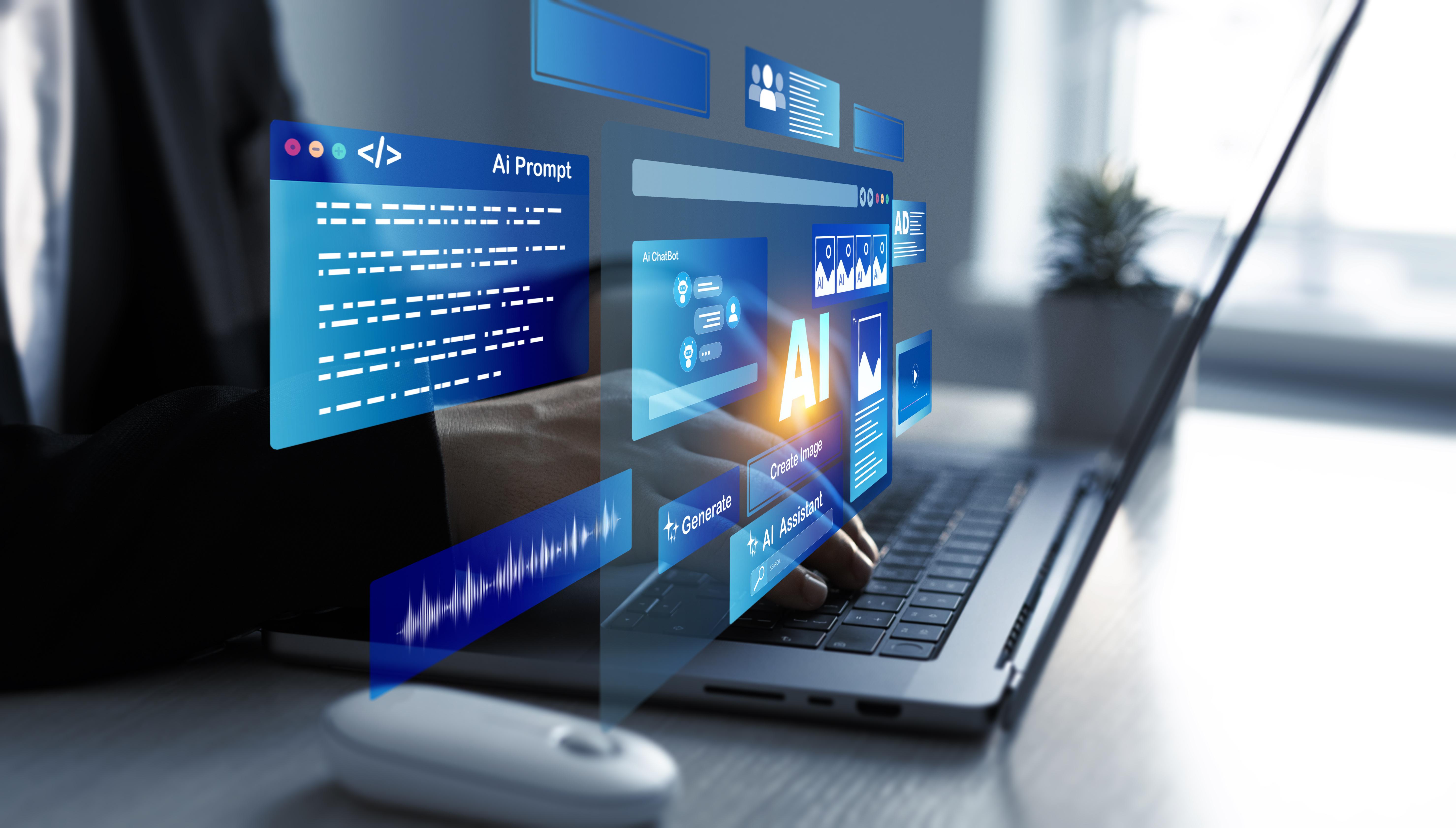 Laptop Tastatur mit Hand